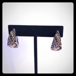 Silver & gold tone studded Chico’s pierced earring
